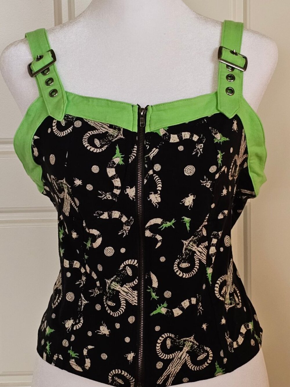 Hot Topic Beetlejuice Sandworm Corset Tank Top L